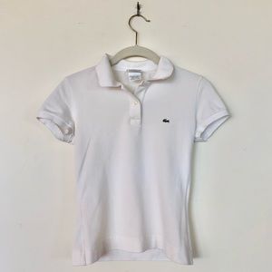 Lacoste White Size 36 F4811 Slim Fit Cotton Piqué Polo Top